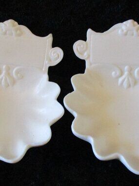 Lenwile Marble China Ardalt Japan White Shell Write-On Place Marks (2) #7439